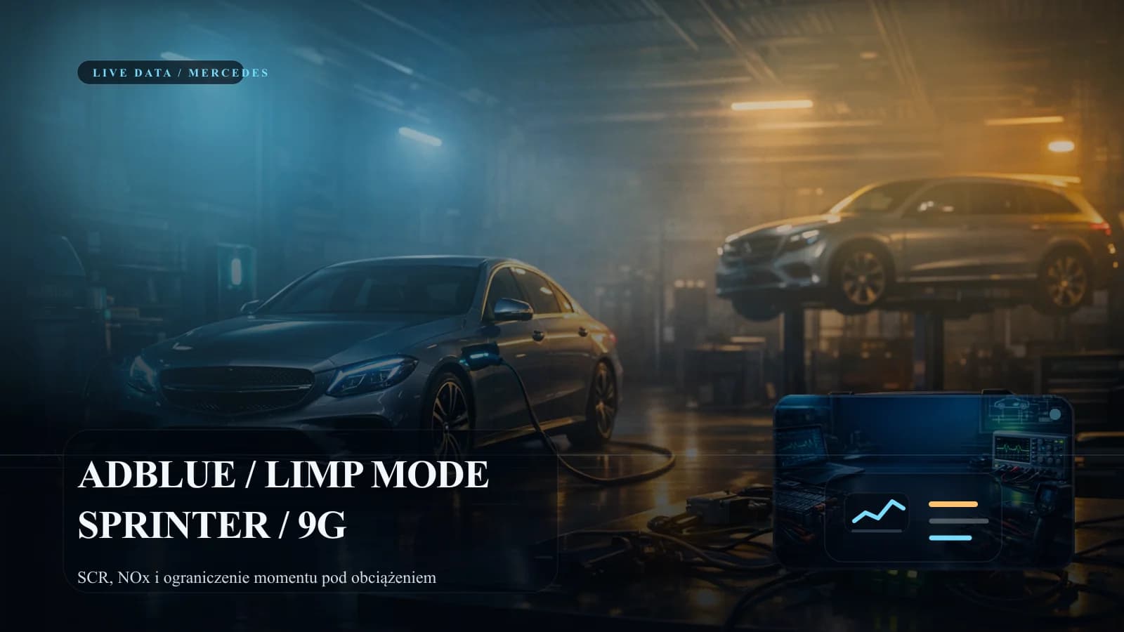 Diagnostyka Mercedesa z analizą AdBlue, NOx i parametrów 9G-Tronic.