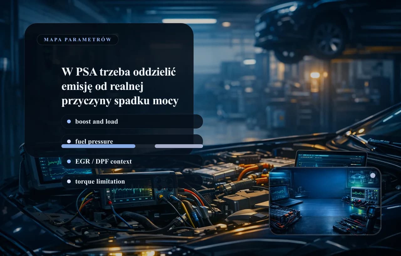 Peugeot live data panel: boost, fuel pressure, emissions and torque limitation.